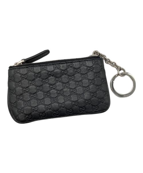 GUCCI（グッチ）GUCCI (グッチ) キーリング付きコインケース　GUCCI　マイクロGG　ブラック ブラックの古着・服飾アイテム