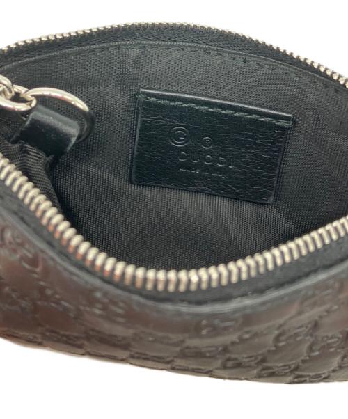 GUCCI（グッチ）GUCCI (グッチ) キーリング付きコインケース　GUCCI　マイクロGG　ブラック ブラックの古着・服飾アイテム