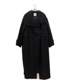 CLANEクラネ）の古着「アップネックオーバーコート」｜ブラック