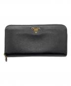 PRADAプラダ）の古着「ラウンドファスナー長財布　PRADA　ブラック」｜ブラック