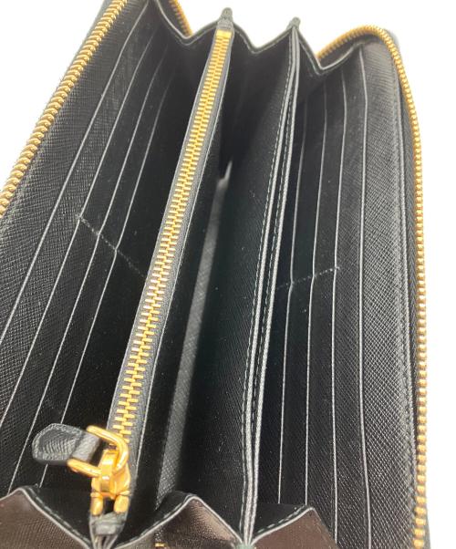 PRADA（プラダ）PRADA (プラダ) 長財布　PRADA　サフィアーノ　ブラック　リボン ブラックの古着・服飾アイテム