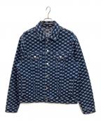 MICHAEL KORSマイケル・コース）の古着「ジャガードデニムジャケット　MICHAEL KORS　メンズ　ブルー×ホワイト　アウトレット品」｜ブルー×ホワイト