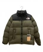 THE NORTH FACEザ ノース フェイス）の古着「ヌプシダウンジャケット　THE NORTH FACE　メンズ　カーキ×ブラック」｜カーキ×ブラック