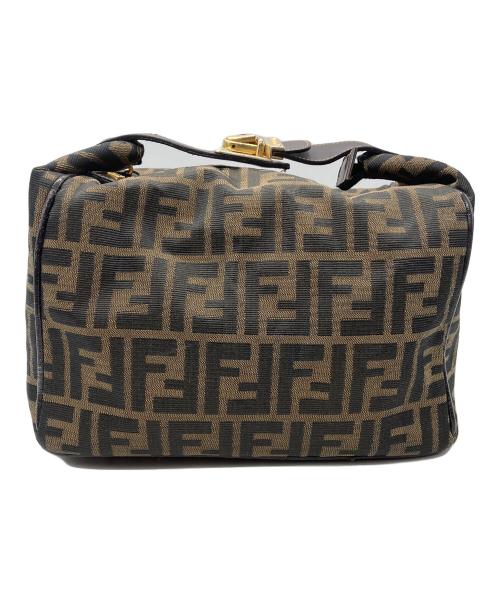 FENDI（フェンディ）FENDI (フェンディ) バニティバッグ　FENDI　ブラウン×ブラック　ズッカ柄 ブラウン×ブラックの古着・服飾アイテム