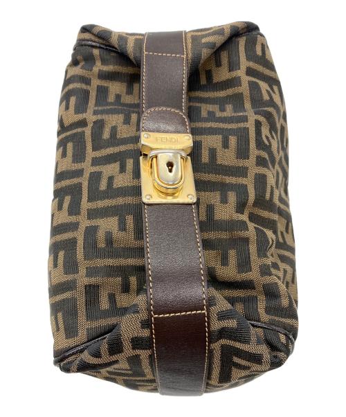 FENDI（フェンディ）FENDI (フェンディ) バニティバッグ　FENDI　ブラウン×ブラック　ズッカ柄 ブラウン×ブラックの古着・服飾アイテム