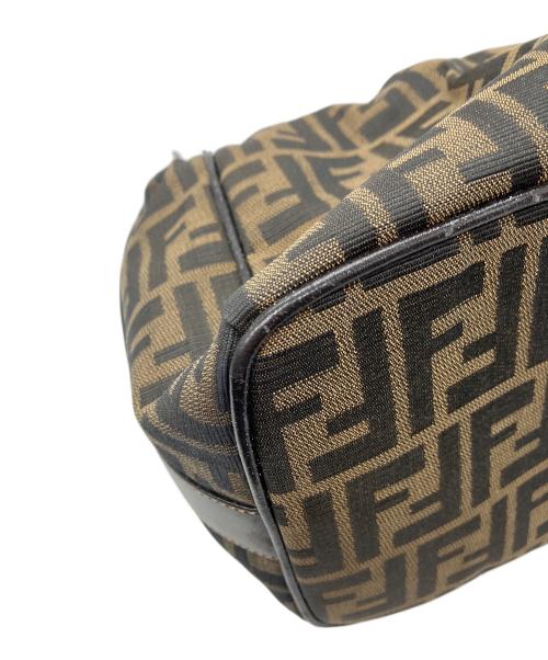 FENDI（フェンディ）FENDI (フェンディ) バニティバッグ　FENDI　ブラウン×ブラック　ズッカ柄 ブラウン×ブラックの古着・服飾アイテム