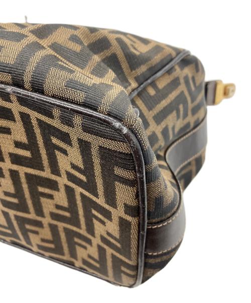 FENDI（フェンディ）FENDI (フェンディ) バニティバッグ　FENDI　ブラウン×ブラック　ズッカ柄 ブラウン×ブラックの古着・服飾アイテム