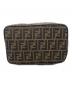 中古・古着 FENDI (フェンディ) バニティバッグ　FENDI　ブラウン×ブラック　ズッカ柄 ブラウン×ブラック：22000円