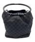 GUCCI（グッチ）の古着「リングハンドルバッグ　GUCCI　キャンバス　レディース　ブラック　GG柄」｜ブラック