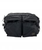 PORTERポーター）の古着「ウエストバッグ　PORTER　タンカー　タグヨゴレ有　ブラック　吉田カバン」｜ブラック