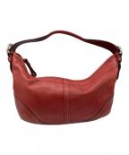 COACHコーチ）の古着「セミショルダーバッグ　COACH　レザー　レッド」｜レッド