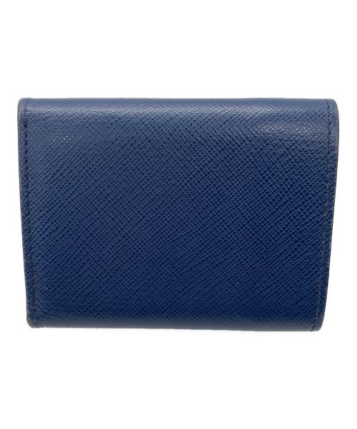 PRADA（プラダ）PRADA (プラダ) 3つ折り財布　PRADA　1MH021　サフィアーノ　保存袋付　ネイビー ネイビーの古着・服飾アイテム