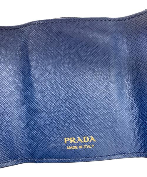 PRADA（プラダ）PRADA (プラダ) 3つ折り財布　PRADA　1MH021　サフィアーノ　保存袋付　ネイビー ネイビーの古着・服飾アイテム