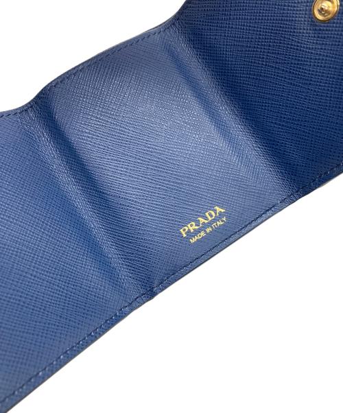 PRADA（プラダ）PRADA (プラダ) 3つ折り財布　PRADA　1MH021　サフィアーノ　保存袋付　ネイビー ネイビーの古着・服飾アイテム