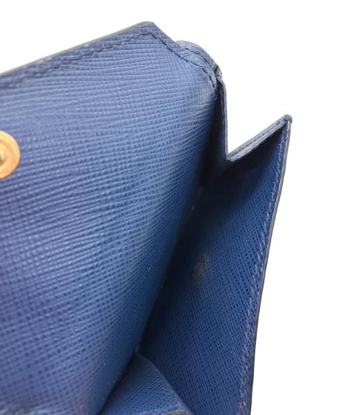 PRADA（プラダ）PRADA (プラダ) 3つ折り財布　PRADA　1MH021　サフィアーノ　保存袋付　ネイビー ネイビーの古着・服飾アイテム
