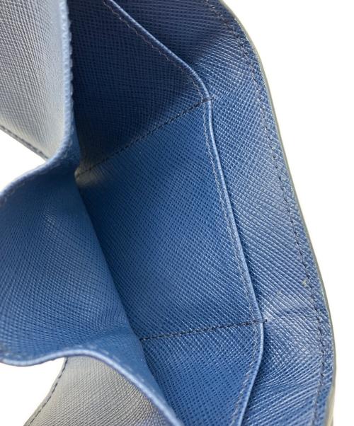 PRADA（プラダ）PRADA (プラダ) 3つ折り財布　PRADA　1MH021　サフィアーノ　保存袋付　ネイビー ネイビーの古着・服飾アイテム