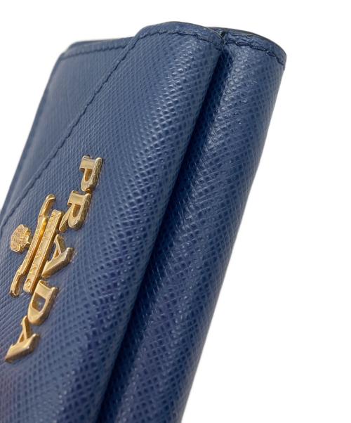 PRADA（プラダ）PRADA (プラダ) 3つ折り財布　PRADA　1MH021　サフィアーノ　保存袋付　ネイビー ネイビーの古着・服飾アイテム