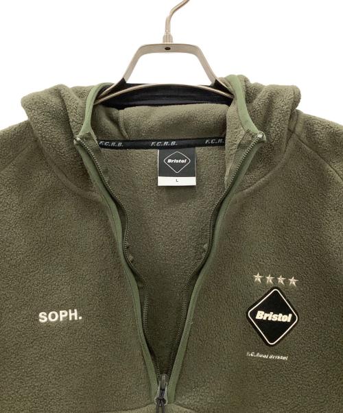 F.C.R.B.（エフシーレアルブリストル）F.C.R.B. (エフシーレアルブリストル) ハーフジップゲイザーフーディ　F.C.R.B.　メンズ　グリーン グリーン サイズ:Lの古着・服飾アイテム