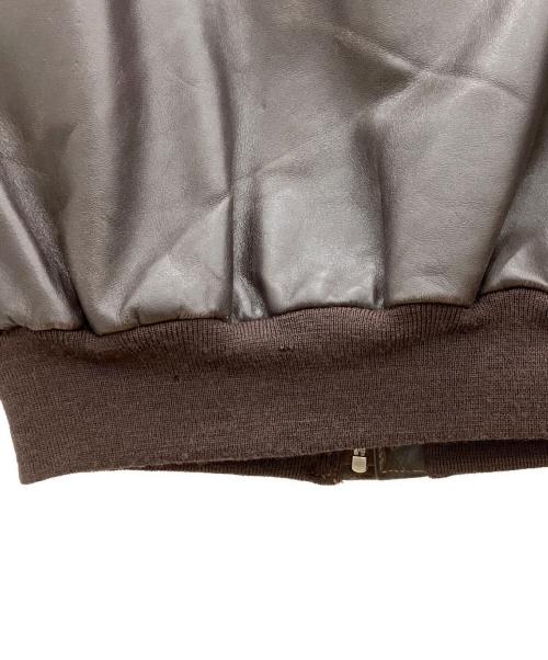 Eastman Leather Clothing（イーストマン レザー クロージング）Eastman Leather Clothing A-2フライトジャケット　EASTMAN LEATHER CLOTHING　メンズ　ブラウン　穴有　	初期シェブロン型CROWN @ 古着 ブラウン サイズ:36の古着・服飾アイテム