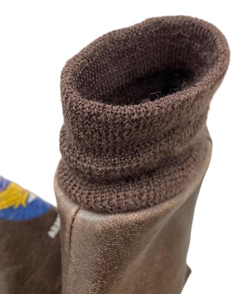 Eastman Leather Clothing（イーストマン レザー クロージング）Eastman Leather Clothing A-2フライトジャケット　EASTMAN LEATHER CLOTHING　メンズ　ブラウン　穴有　	初期シェブロン型CROWN @ 古着 ブラウン サイズ:36の古着・服飾アイテム