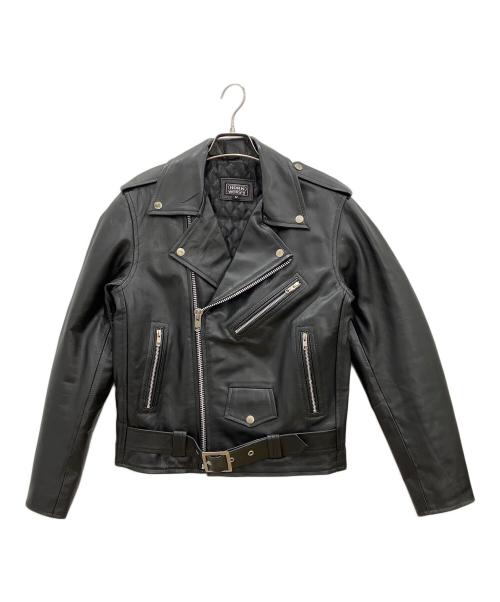 HORN WORKS（ホーンワークス）HORN WORKS (ホーンワークス) レザージャケット　HORN WORKS　メンズ　ブラック　牛革 ブラック サイズ:Mの古着・服飾アイテム