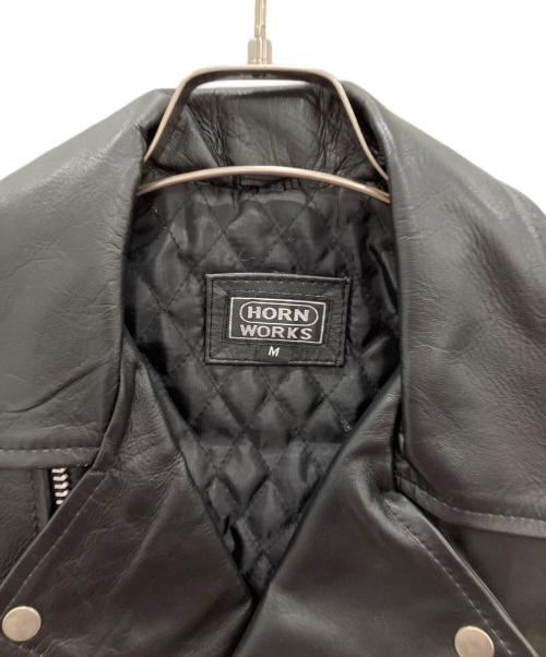 HORN WORKS（ホーンワークス）HORN WORKS (ホーンワークス) レザージャケット　HORN WORKS　メンズ　ブラック　牛革 ブラック サイズ:Mの古着・服飾アイテム