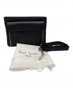 PAUL SMITHポールスミス）の古着「マルチストライプナイロンポケット2WAYショルダーバッグ　ブラック」｜ブラック