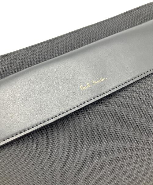 PAUL SMITH（ポールスミス）PAUL SMITH (ポールスミス) マルチストライプナイロンポケット2WAYショルダーバッグ　ブラック ブラックの古着・服飾アイテム