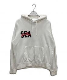WIND AND SEA×GOD SELECTION XXX（ウィンダンシー×ゴッド セレクション トリプルエックス）の古着「プルオーバーパーカー　WIND AND SEA　GOD SELECTION XXX　メンズ　ホワイト」｜ホワイト