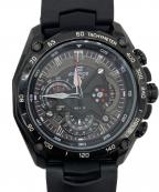 CASIOカシオ）の古着「腕時計　CASIO　EDIFICE　ブラック　ラバーベルト」｜ブラック