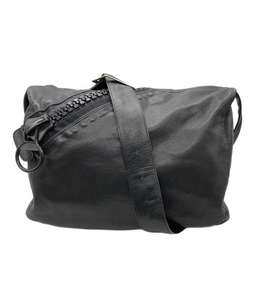 kawa-kawa（カワカワ）kawa-kawa (カワカワ) ビッグジッパーショルダーバッグ ブラックの古着・服飾アイテム