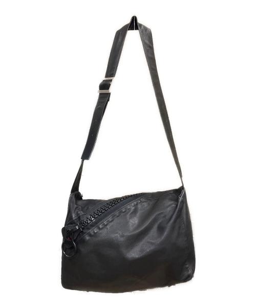 kawa-kawa（カワカワ）kawa-kawa (カワカワ) ビッグジッパーショルダーバッグ ブラックの古着・服飾アイテム