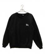 stussyステューシー）の古着「裏起毛スウェット　stussy　ブラック　代理店表記有」｜ブラック