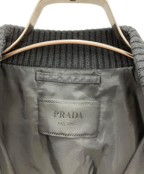 PRADA（プラダ）PRADA (プラダ) トライアングルロゴ プレート ボンバージャケット　PRADA　メンズ　ブラック　代理店表記有　NFC反応確認済み ブラック サイズ:50の古着・服飾アイテム