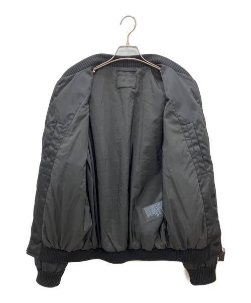 PRADA（プラダ）PRADA (プラダ) トライアングルロゴ プレート ボンバージャケット　PRADA　メンズ　ブラック　代理店表記有　NFC反応確認済み ブラック サイズ:50の古着・服飾アイテム