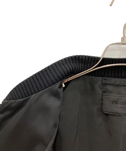 PRADA（プラダ）PRADA (プラダ) トライアングルロゴ プレート ボンバージャケット　PRADA　メンズ　ブラック　代理店表記有　NFC反応確認済み ブラック サイズ:50の古着・服飾アイテム