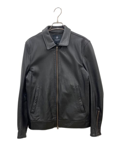 NANO BASE（ナノベース）NANO BASE (ナノベース) レザージャケット　nano BASE　レディース　ブラック　羊革　 ブラック サイズ:Mの古着・服飾アイテム
