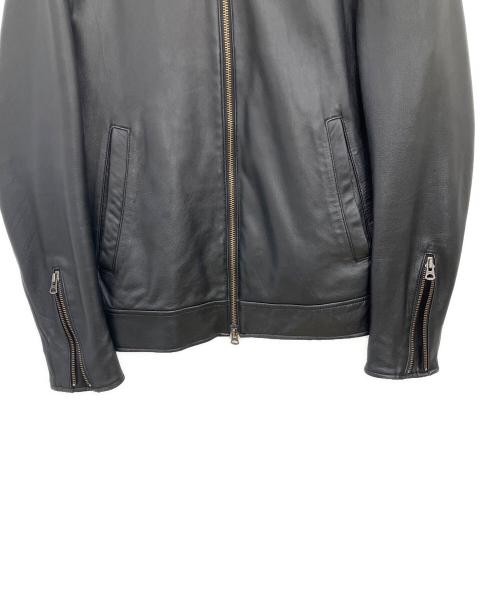 NANO BASE（ナノベース）NANO BASE (ナノベース) レザージャケット　nano BASE　レディース　ブラック　羊革　 ブラック サイズ:Mの古着・服飾アイテム