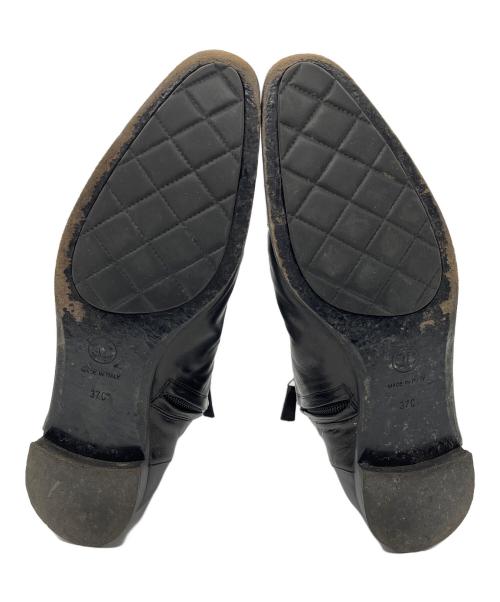 CHANEL（シャネル）CHANEL (シャネル) レザーブーツ　CHANEL　レディース　ブラック　クローバー ブラック サイズ:23.5cmの古着・服飾アイテム