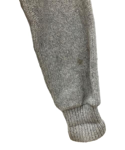 SHILLITOS MENS STORE（SHILLITOS MENS STORE）SHILLITOS MENS STORE (SHILLITOS MENS STORE) 厚手カーディガン　SHILLITOS MENS STORE　メンズ　グレー　推定50’s頃 鉄鋲 2PLYレザー切替 グレー サイズ:Lの古着・服飾アイテム