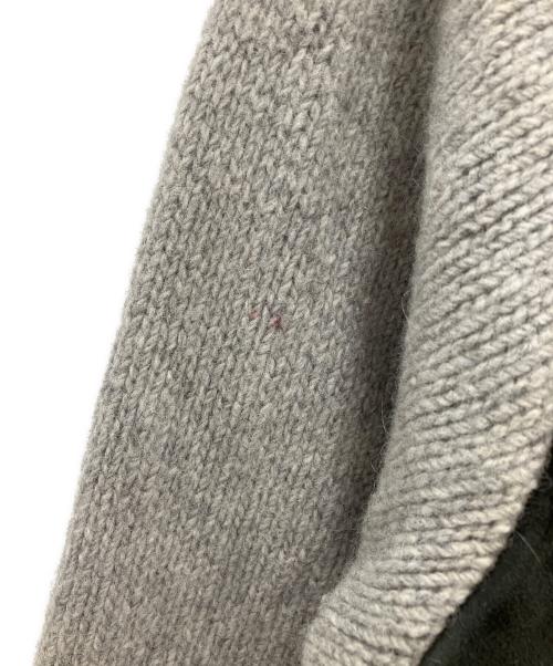 SHILLITOS MENS STORE（SHILLITOS MENS STORE）SHILLITOS MENS STORE (SHILLITOS MENS STORE) 厚手カーディガン　SHILLITOS MENS STORE　メンズ　グレー　推定50’s頃 鉄鋲 2PLYレザー切替 グレー サイズ:Lの古着・服飾アイテム