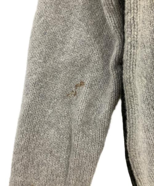 SHILLITOS MENS STORE（SHILLITOS MENS STORE）SHILLITOS MENS STORE (SHILLITOS MENS STORE) 厚手カーディガン　SHILLITOS MENS STORE　メンズ　グレー　推定50’s頃 鉄鋲 2PLYレザー切替 グレー サイズ:Lの古着・服飾アイテム