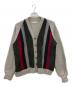 SHILLITOS MENS STORE（SHILLITOS MENS STORE）の古着「厚手カーディガン　SHILLITOS MENS STORE　メンズ　グレー　推定50’s頃 鉄鋲 2PLYレザー切替」｜グレー