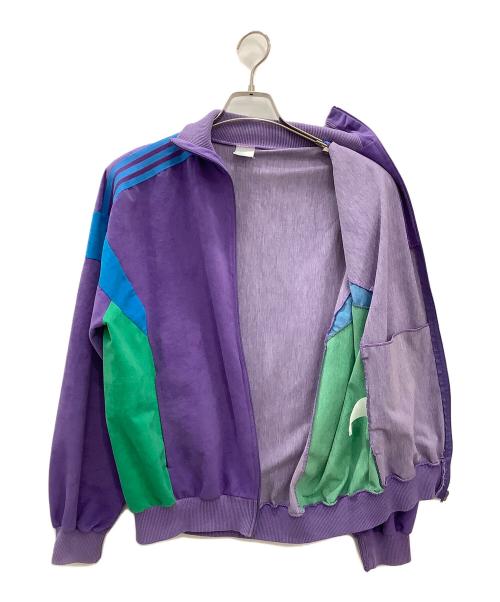 adidas（アディダス）adidas (アディダス) ベロアトラックジャケット　adidas　パープル　ヨゴレ有　70s VENTEX社製 PRODUCTION @ 古着 パープル サイズ:不明の古着・服飾アイテム