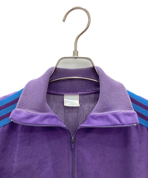 adidas（アディダス）adidas (アディダス) ベロアトラックジャケット　adidas　パープル　ヨゴレ有　70s VENTEX社製 PRODUCTION @ 古着 パープル サイズ:不明の古着・服飾アイテム