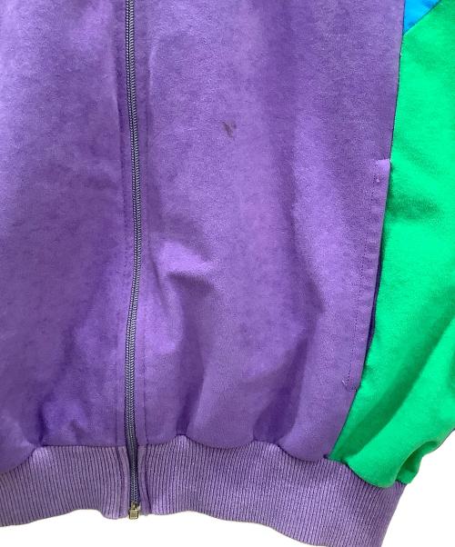 adidas（アディダス）adidas (アディダス) ベロアトラックジャケット　adidas　パープル　ヨゴレ有　70s VENTEX社製 PRODUCTION @ 古着 パープル サイズ:不明の古着・服飾アイテム
