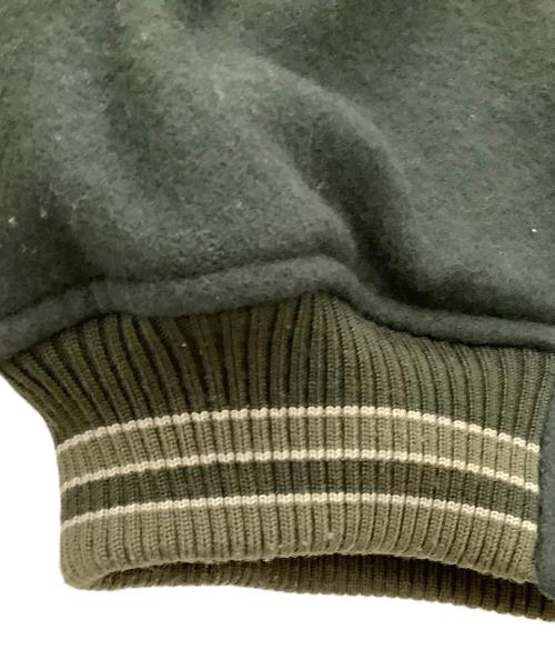 O'NEILL（オニール）O'NEILL (オニール) レザー切替スタジャン　O'NEILL　メンズ　ブラウン×グリーン　牛革　日本製 ブラウン×グリーン サイズ:Mの古着・服飾アイテム