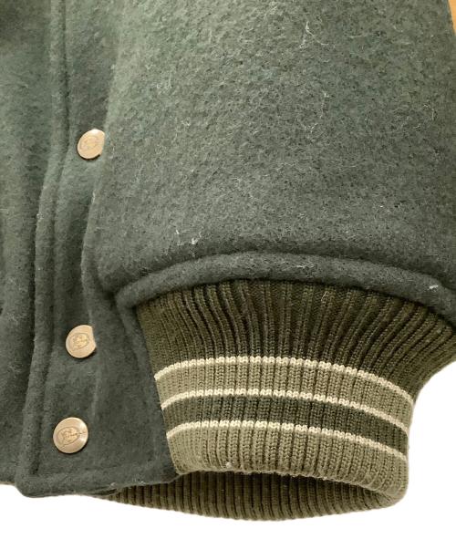 O'NEILL（オニール）O'NEILL (オニール) レザー切替スタジャン　O'NEILL　メンズ　ブラウン×グリーン　牛革　日本製 ブラウン×グリーン サイズ:Mの古着・服飾アイテム