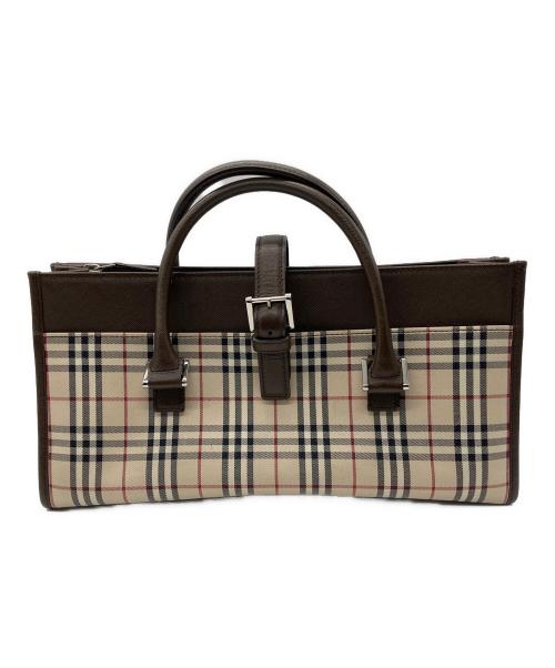 BURBERRY（バーバリー）BURBERRY (バーバリー) ハンドバッグ　BURBERRY　レディース　ブラウン　チェック ブラウンの古着・服飾アイテム