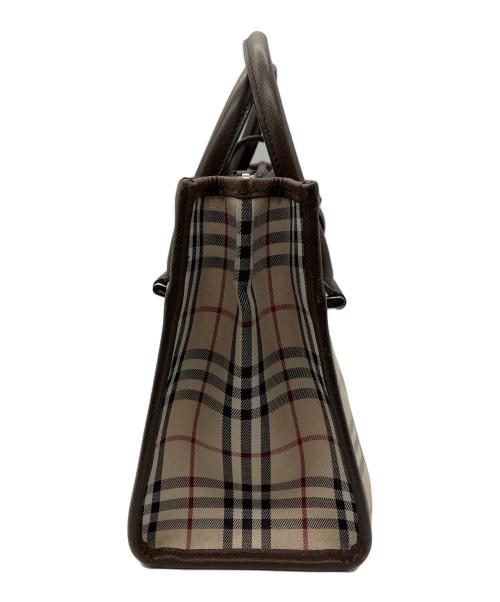 BURBERRY（バーバリー）BURBERRY (バーバリー) ハンドバッグ　BURBERRY　レディース　ブラウン　チェック ブラウンの古着・服飾アイテム